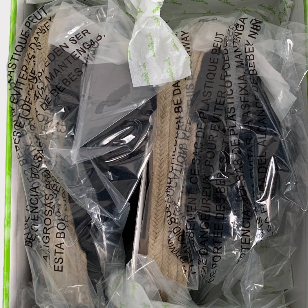 Sam Edelman ZIA Faux Fur Espadrille Wedge 8.5 Black - Picture 3 of 5